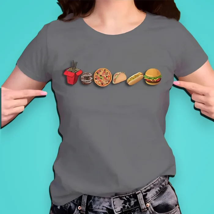 Funky Round Neck Grey T Shirts