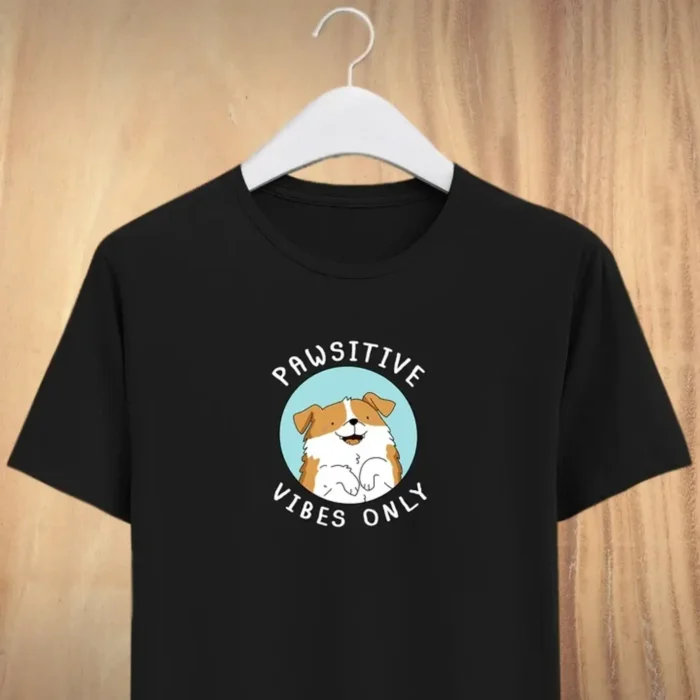 Unisex Pawsitive Multicoloured Round Neck T Shirt