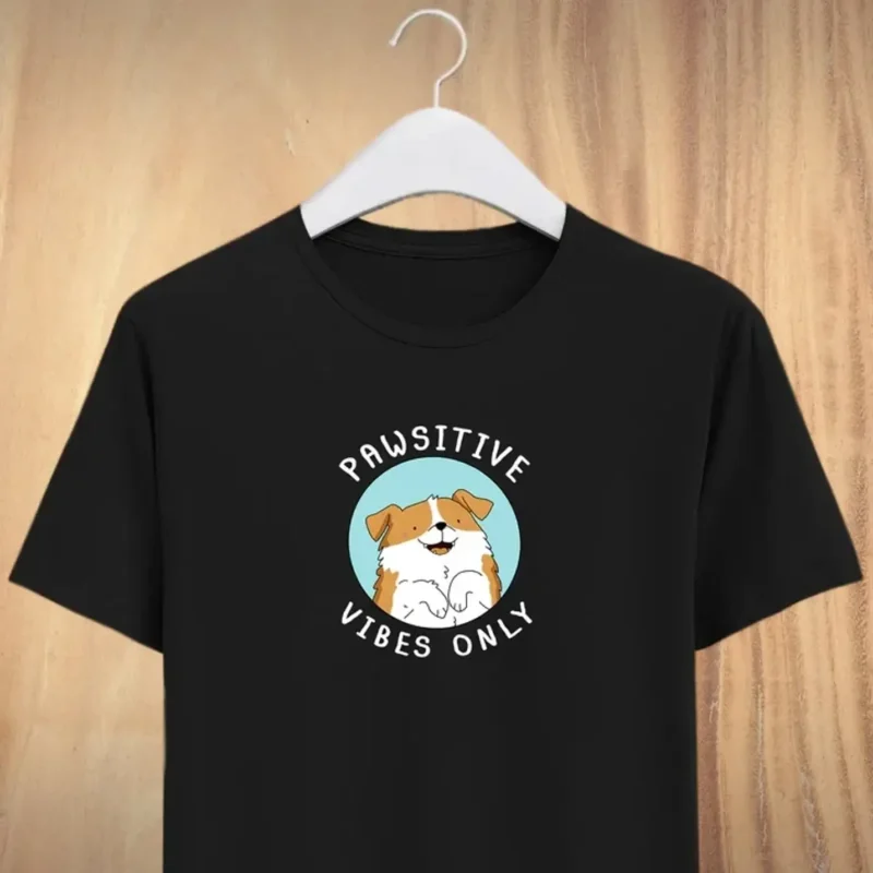 Unisex Pawsitive Multicoloured Round Neck T Shirt